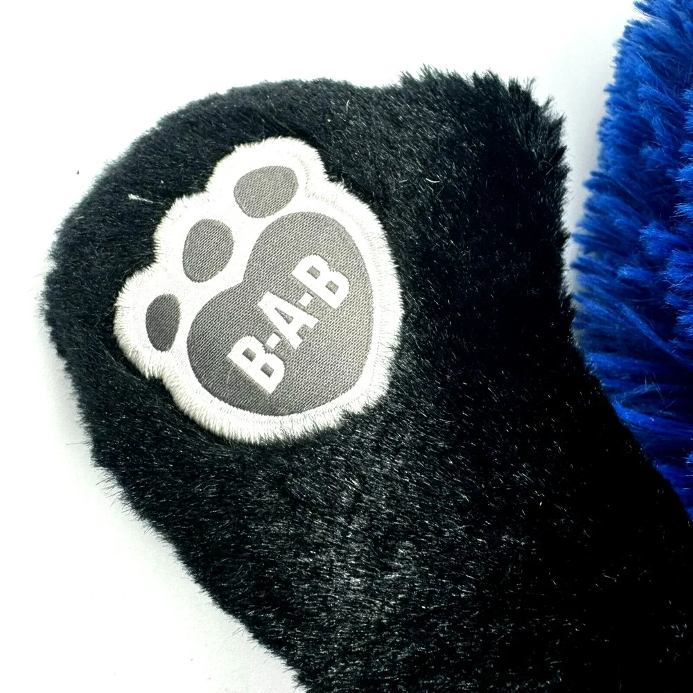 BUILD A BEAR Blue Furry Mixter Monster Plush‎ black arms striped legs Halloween